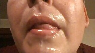 Mouthful of cum dripping off my face